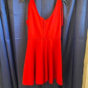 Vibrant Red Sleeveless Dress